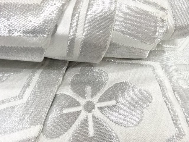  亀甲に花菱模様織り出し　踊り用男物角帯